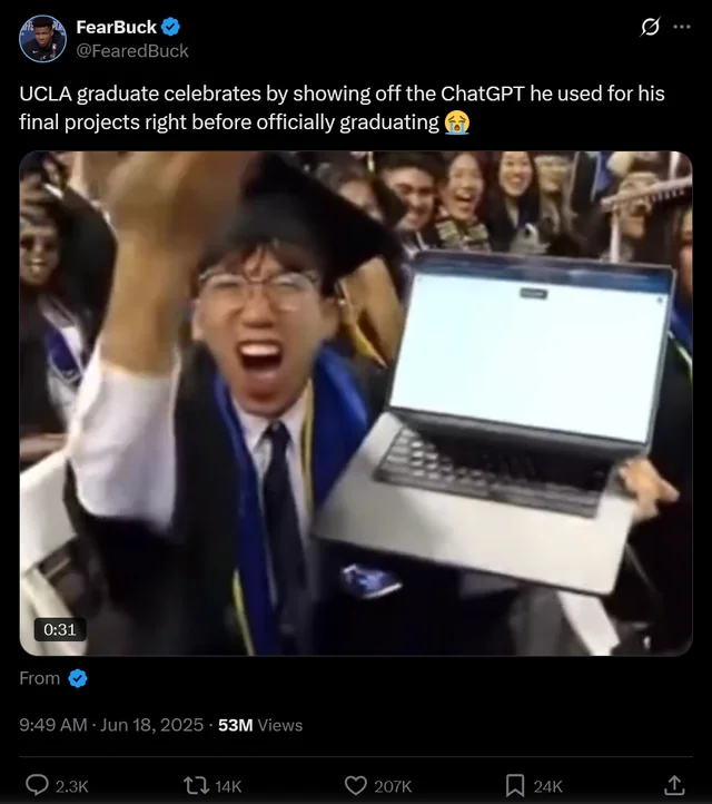 UCLA Student shows off the ChatGPT conversation that he used to turn in and generate his last assignment